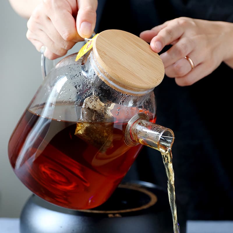 Glass Teapot for Home Use, High-Temperature Boiling Kettle, Large Tea Infuser, Filter Tea Set, Cold Water Pitcher, Borosilicate Glass Teapot, Stovetop Safe