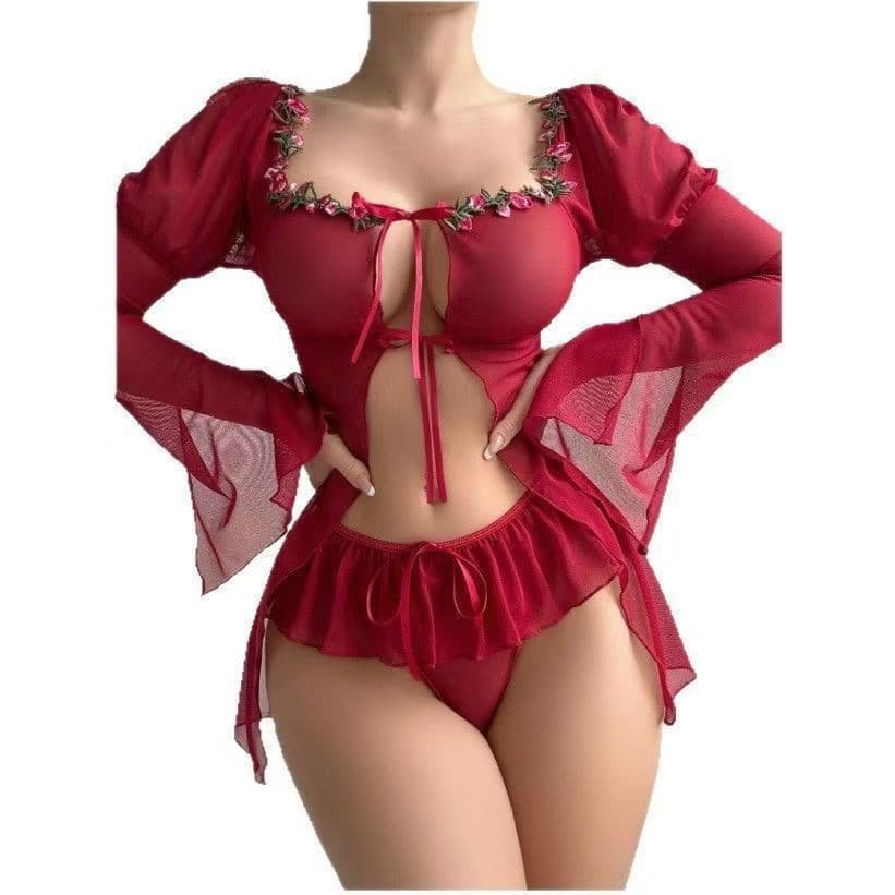 Cross-Border New Plus Size Sexy Camisole Sleep Dress Lingerie Pajama Drop Shipping Sexy Embroidered Match EU/US