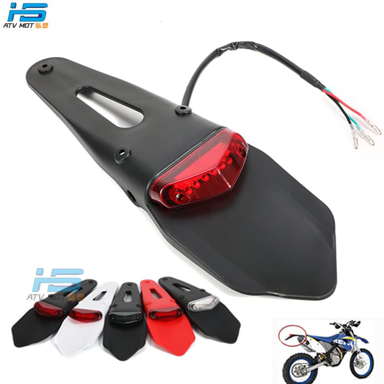 Off-road motorcycle rear fender tail light LED brake light modified triangle KTM tail light license plate light rear tail panel