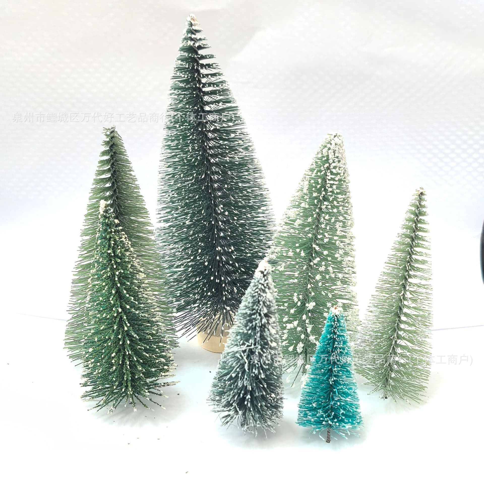 Mini Christmas Tree Desktop Decoration DIY Pine Needle Tree Christmas Ornament Bow Christmas Ring Christmas Hemp Tree