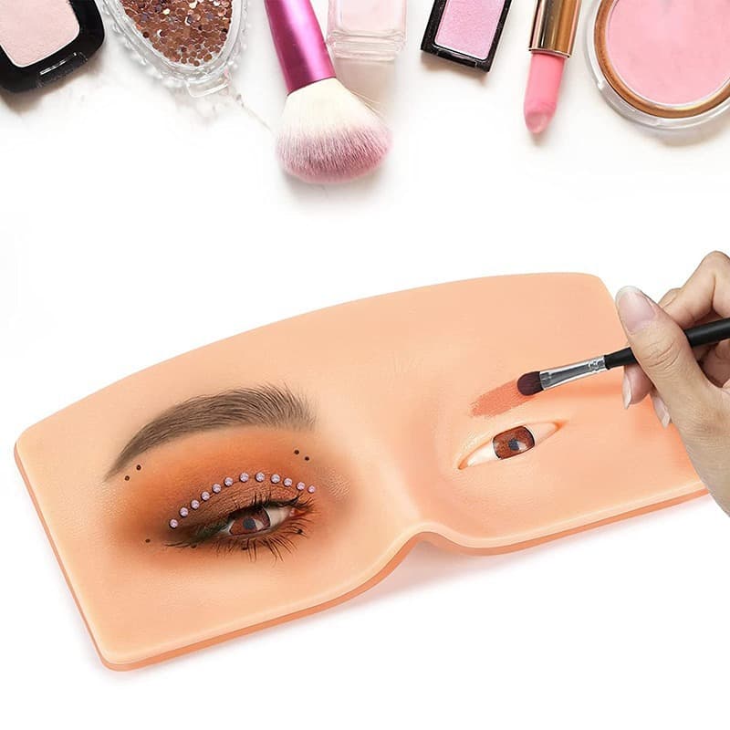 Cross-border Hot Selling Cloud Face Makeup Practice Board, Silicone Skin Face for Makeup Training, Eye Shadow and Eyebrow Practice
