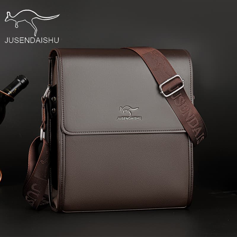 Giant Forest Kangaroo Men's Shoulder Bag, Business Crossbody Briefcase, Casual Backpack