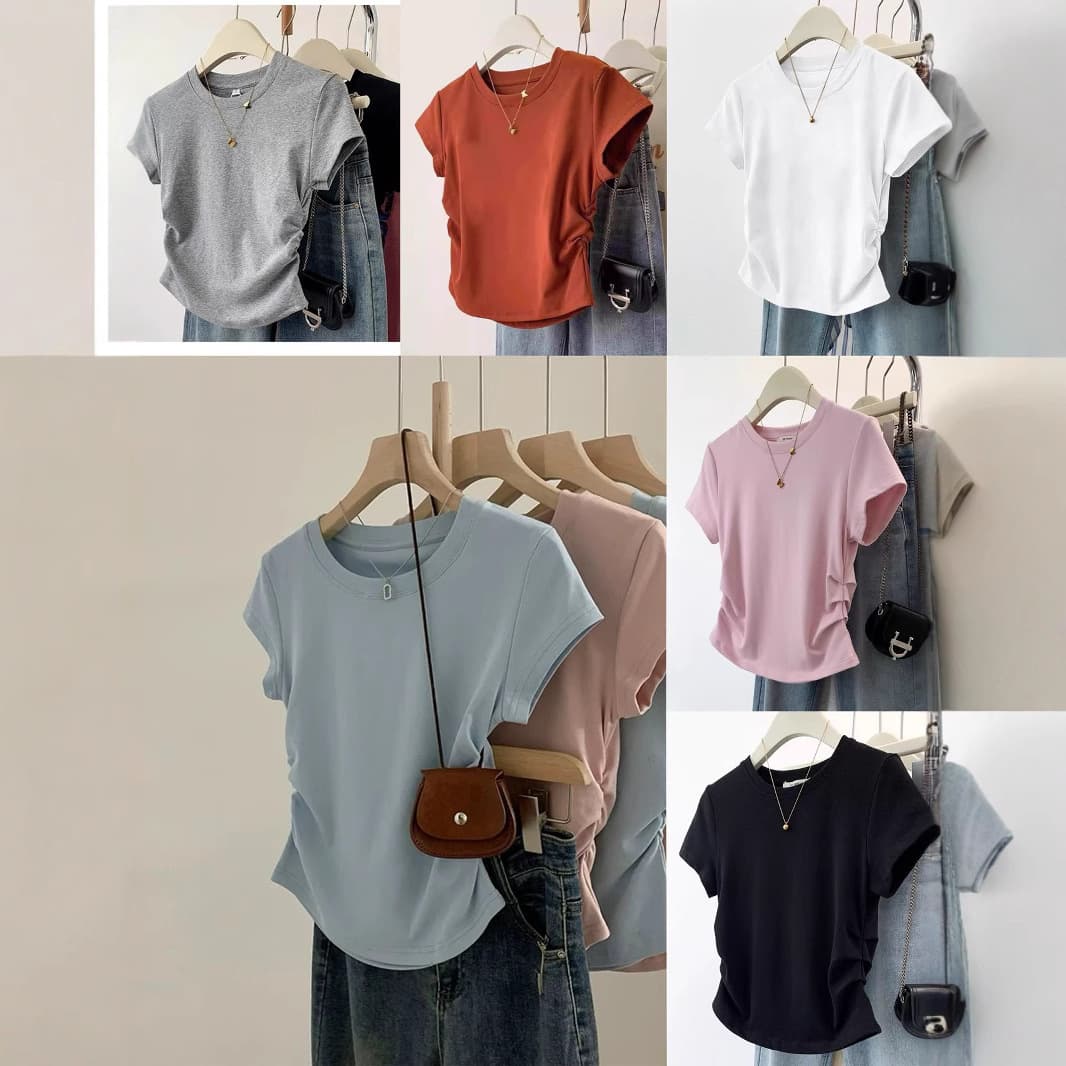 95% Cotton Slim Fit Short Sleeve T-Shirt for Women Summer Design Sense Spring/Summer European Style Top