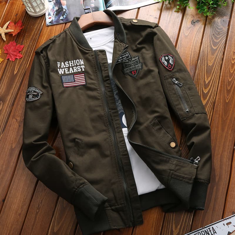Spring and Autumn Coat Men's American Retro Workwear Short M1 Bomber Jacket Men's Trendy Tops