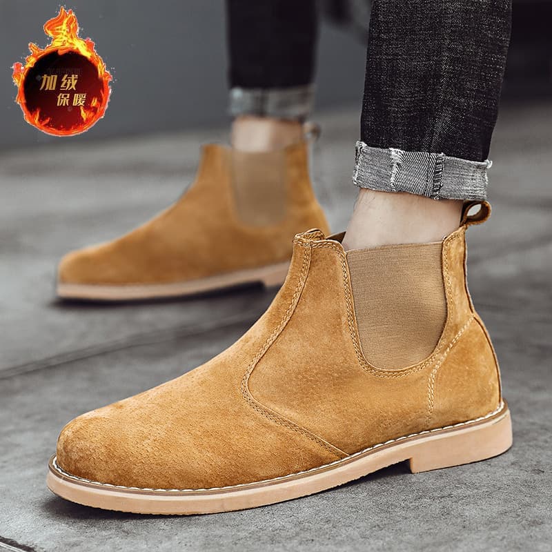 Chelsea Boots Men Cross-border Handsome Large Size 45 46 Supply Genuine Leather Autumn Winter Men's Boots British Martin Boots