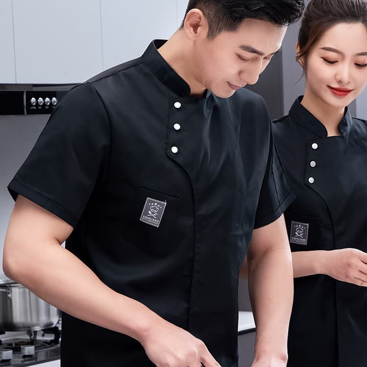 Chef Workwear Short Sleeve Men's Summer Catering Cake Baking Restaurant Kitchen Dining Waterproof Work Clothes Long Sleeve Custom