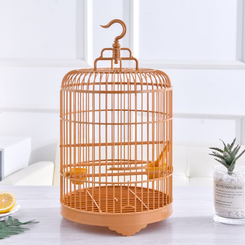 Plastic Assembly Bird Cage Round Display Pet Cage 25 Inch For Outdoor Phoenix Peony Parrot Embroidered Eye Birds Travel