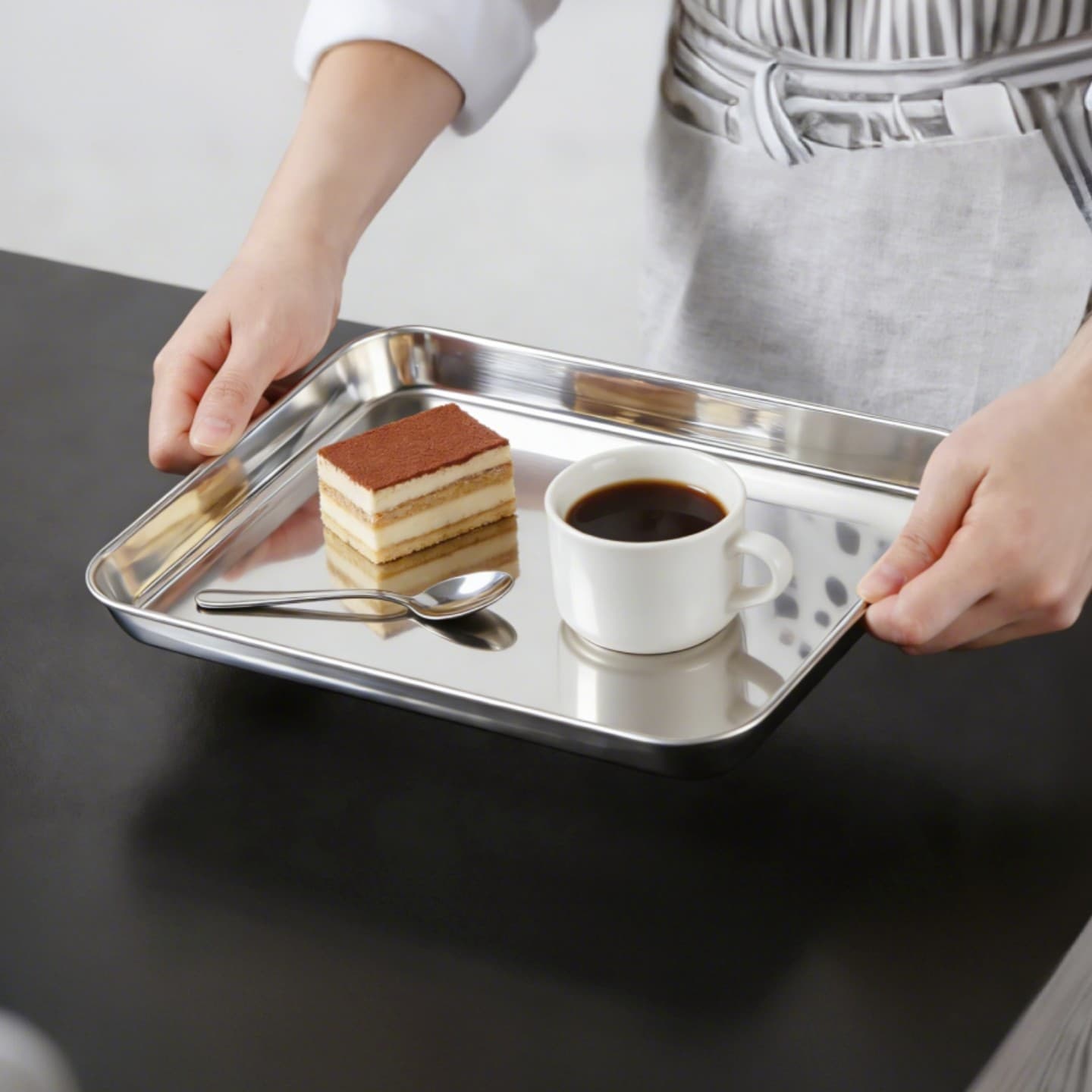 Industrial Style Ins Cafe Pour-Over Coffee Tray Rectangular Food-Grade Stainless Steel Tea Drip Tray Dessert Plate