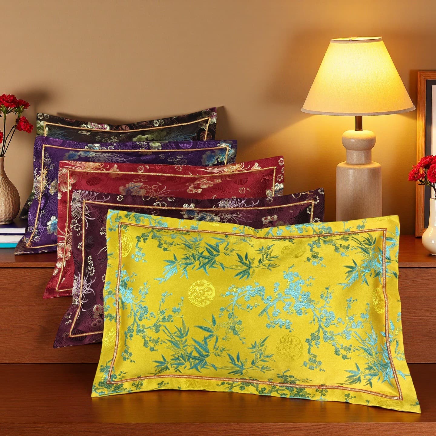 Brocade Pillowcase Chinese Style Pillowcase Traditional Chinese Medicine Health Pillow Pillowcase Cypress Pillow for Trade Shows and Exhibitions Live Streaming Drop Shipping