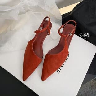Kitten Heel Elegant Pointed Toe Shoes 2026 Spring Summer New Simple Fashion Low Heel Women's Thin Heel Fashion Sandals