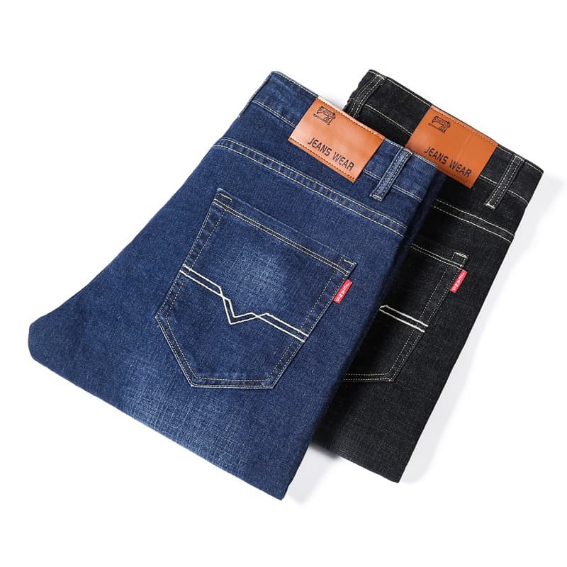 New Men's Jeans Loose Fit Big Size Stretchy Trendy Plus Size Long Pants for Overweight Men Drop Shipping