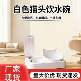 Wholesale Pet Bowl Double Bowl Automatic Water Dispenser Dog Bowl Anti-Tipping Food Bowl Pet Supplies