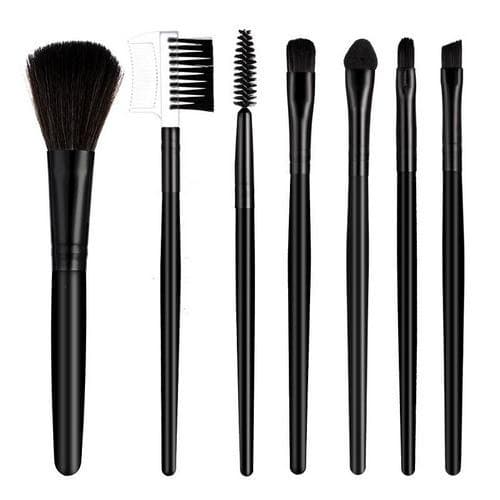 Foreign trade all-black 7-pack makeup brush set portable makeup makeup blush brush set beauty tools