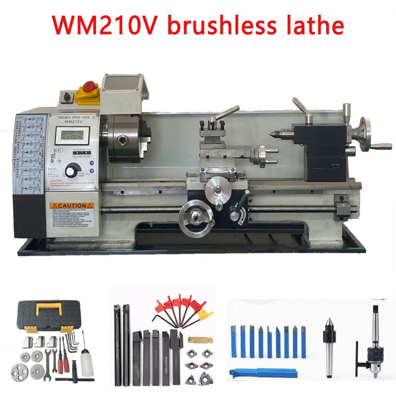 New Upgraded Brushless WM210V Mini Metal Lathes Small Home Use Multi-Function Metalworking Factory High Precision Desktop CNC Lathe