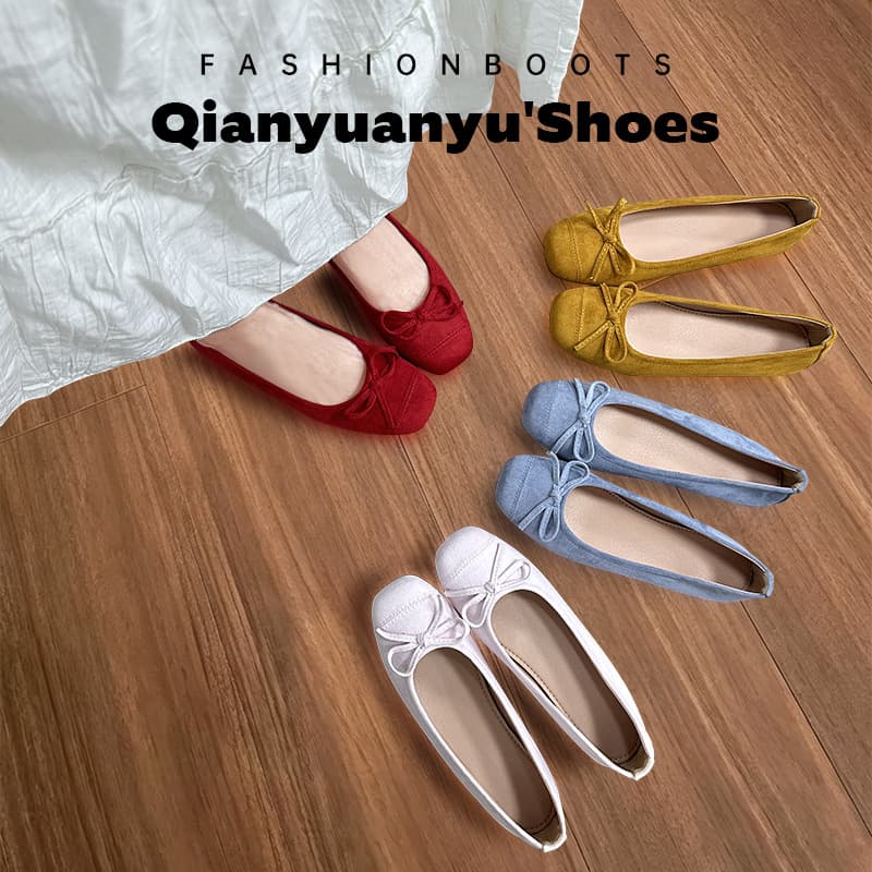 2026 Spring and Summer Ballet Style Mary Jane Women's Shoes New Evening Shoes Little Red Shoes French Retro Bow Commuting Single