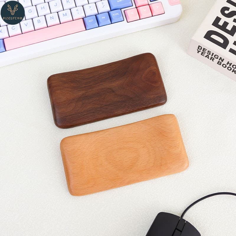 North American Black Walnut Mechanical Keyboard and Mouse Wrist Rest Beech Wood Pad Wrist Pain Relief Cushion Palm Rest Mouse Hand Rest Wooden