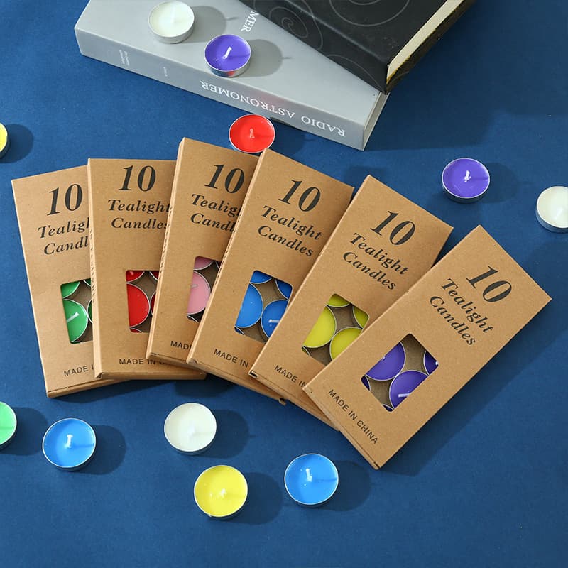 Kraft paper 10 boxes of tea wax round aluminum shell butter lamp candle fire paint candle supplies household holiday candles