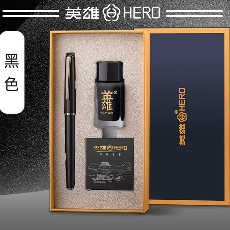 Hero 7066 Iridium Fountain Pen Gift Box Teacher's Day Gift Business Office Students Hard Pen Calligraphy Practice Signature