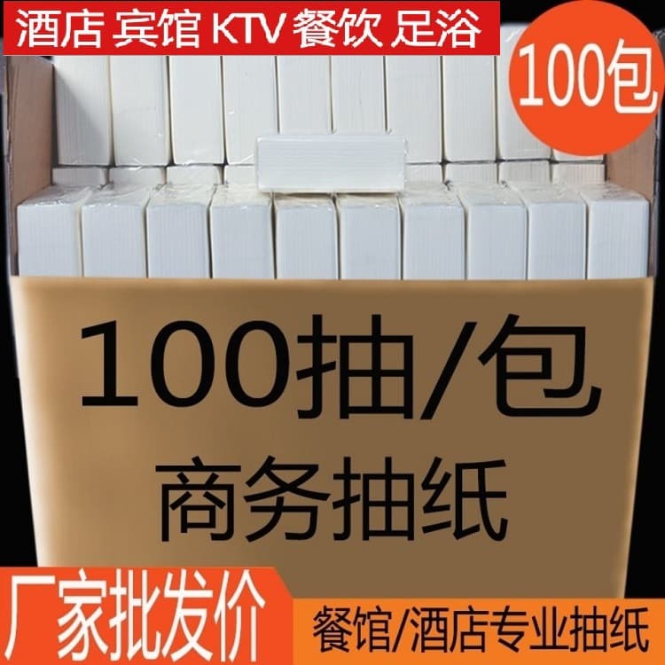 Wholesale Facial Tissue and Toilet Paper for Restaurants, Hotel Small Square Tissue 100-Pack Embossed Paper for Hotels, Free Shipping