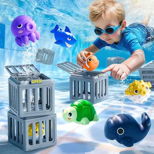 Bestselling Kids Pool Diving Toys - Rescue Cute Ocean Animal Cage Toy