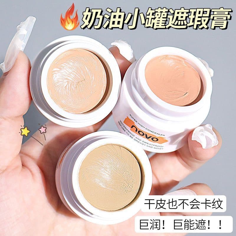 NOVO High Definition Concealer, Heavy Coverage Concealer for Spots, Acne Scars, Dark Circles, Tattoos, Foundation Cream