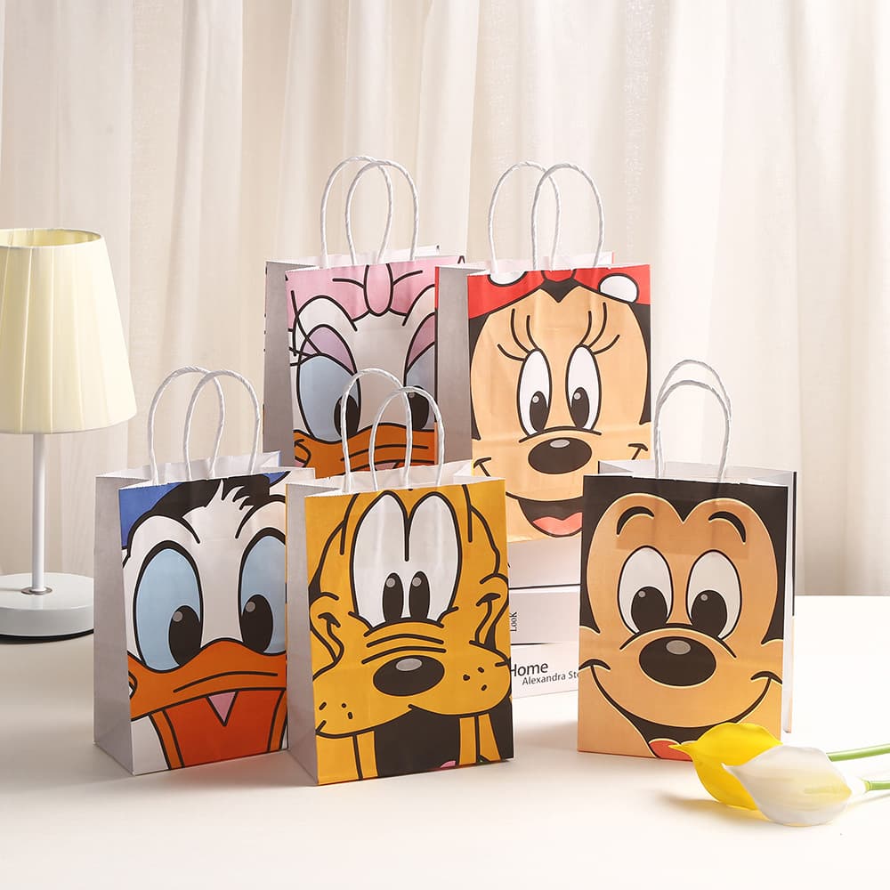 DSN Shopping Bag Printed Party Gift Bag Mickey Mouse Cartoon Tote Bag Clothing Kraft Paper Bag