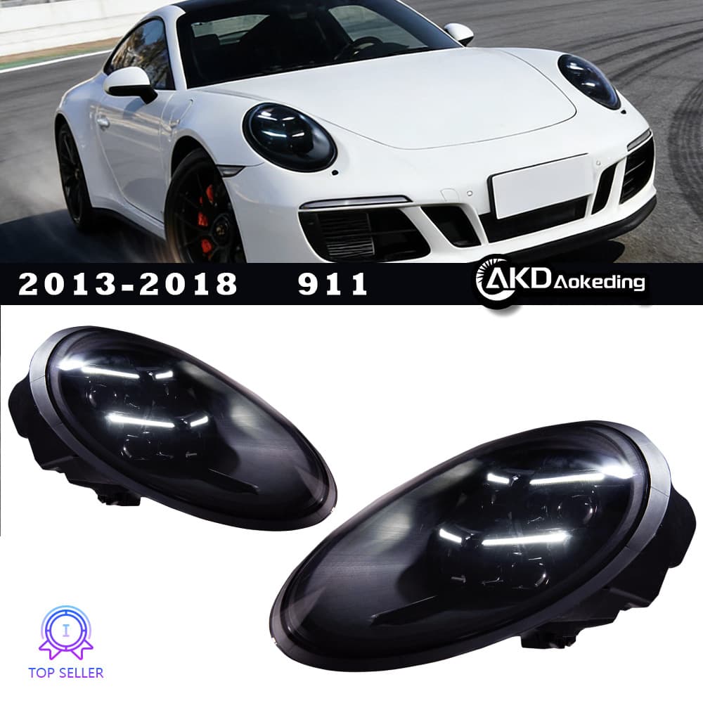 Suitable for 13-18 Porsche 911 Porsche 911 modified new LED matrix lens headlight assembly
