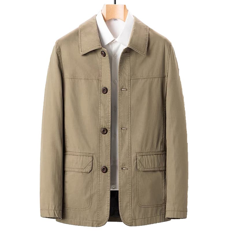 Middle-aged and elderly father's pure cotton jacket men's spring and autumn style business casual jacket