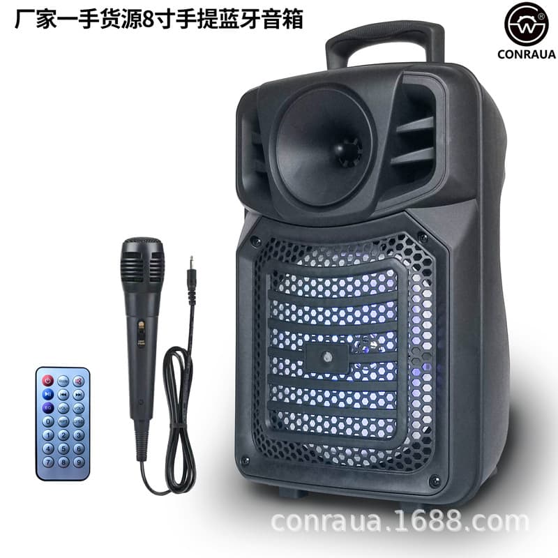 Factory Direct 8-Inch Portable Outdoor Bluetooth Speaker with Trolley Handle