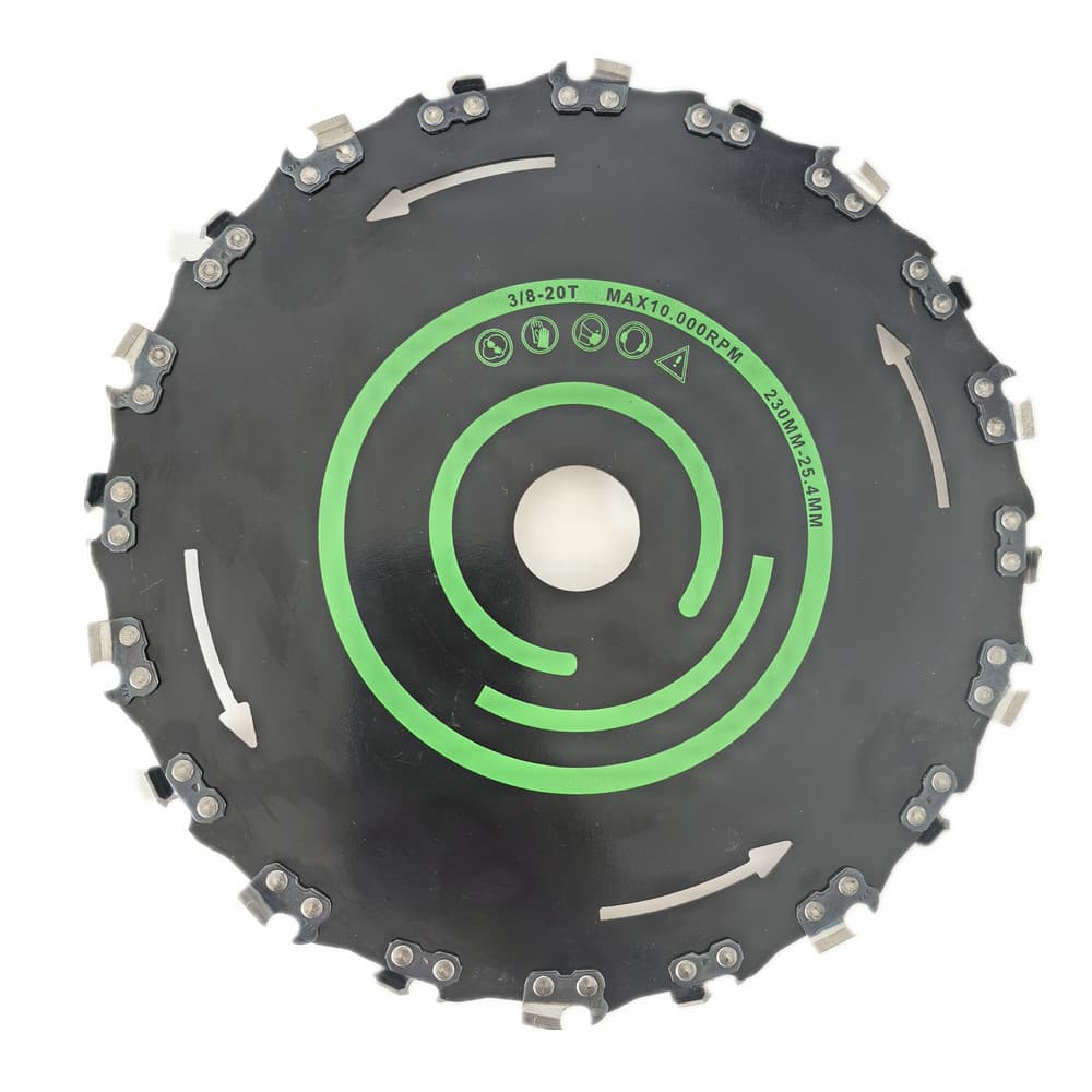 Lawn Mower Blade Circular Saw Blade Right Angle Saw Disc Weed Trimmer Accessories 9 Inch 20T Chain Disc Saw for Bamboo and Tree Cutting
