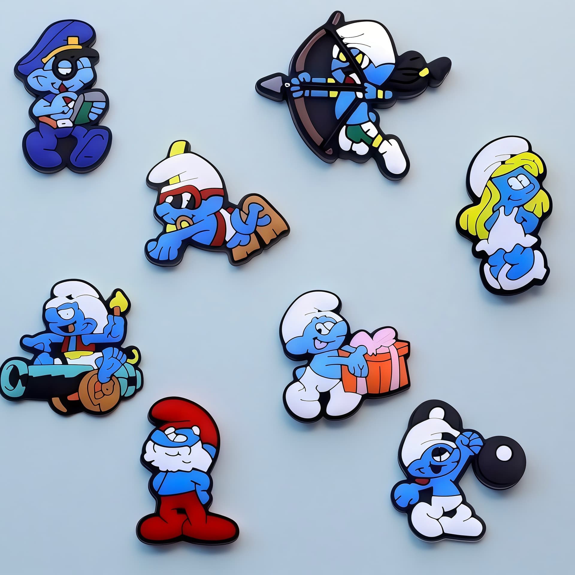 Cross-border Smurf Cartoon Croc Shoe Charms Shoe Buckle Shoe Accessories Decorative Parts Beach Shoe Decoration Buckle