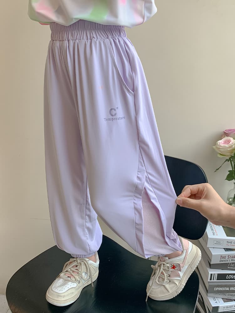 Summer Girls Ice Silk Pants 2025 New Style Kids Mosquito-Repellent Pants Thin Sun-Protection Quick-Dry Children's Sports Pants for Girls