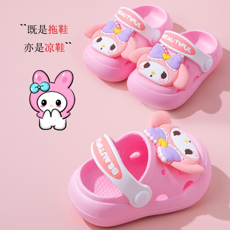 Soft Non-Slip Cute Children's Summer Clogs for Girls, Cartoon Melody Baby Slippers, Kids' Sandals
