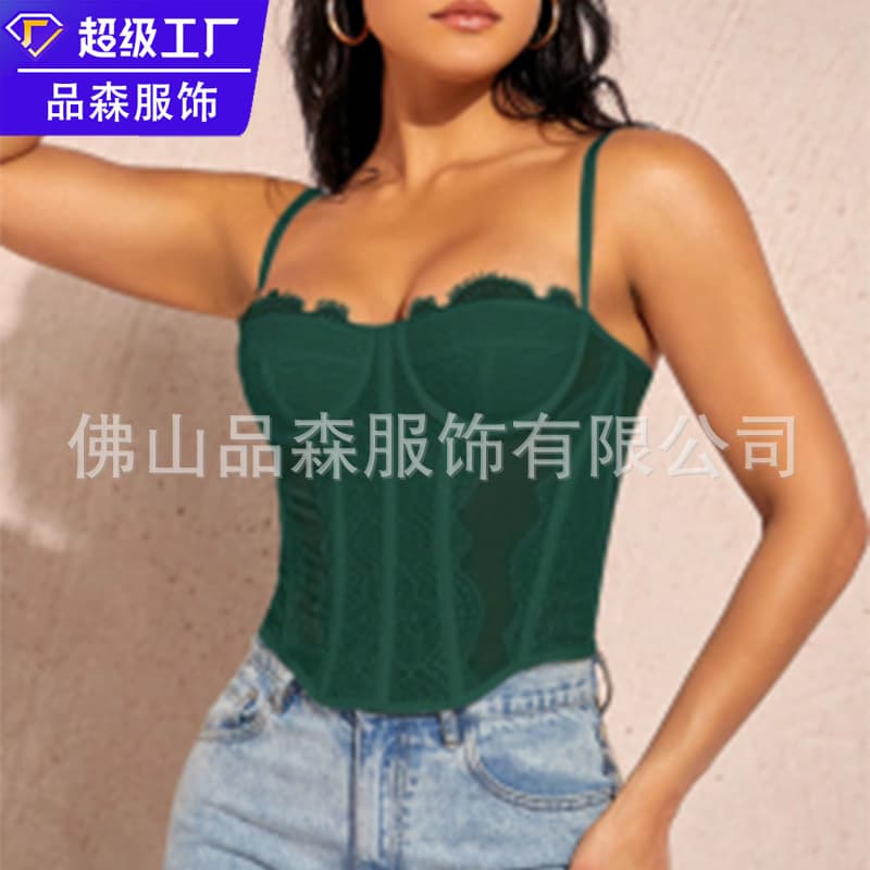 Sexy Fish Bone Chest Lace Outerwear Slimming Shapewear Smooths Silhouette Plastic Waist Cropped Women's Backless Strapless Top