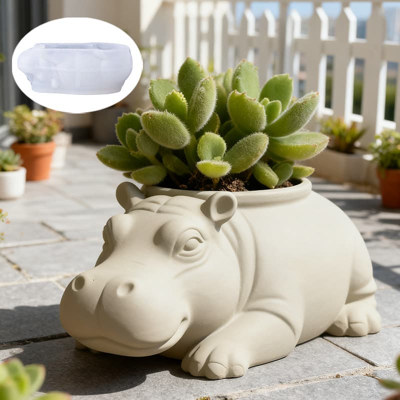 Printed dot DIY glue film with scented candle cup vase storage silicone mold hippo resin gypsum cup grinding tool