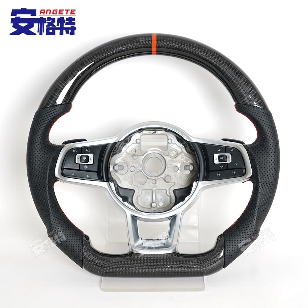 Suitable for Volkswagen Golf GTI15-19 MK7 black carbon fiber sports modified upgraded steering wheel