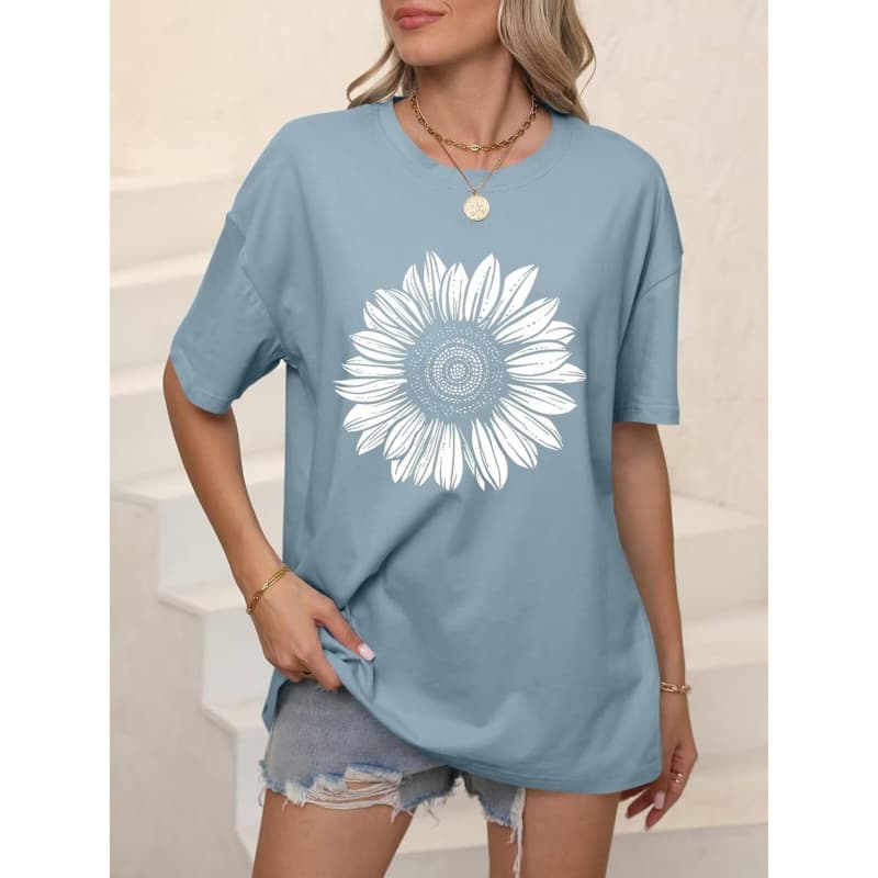 ORANDESIGNE Women's Oversized Graphic Print Short Sleeve T-Shirt