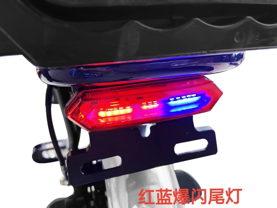 E-bike Strobe Tail Light Red Blue Running Light Lithium Battery Electric Vehicle Warning Tail Light Modified Brake Light 36V48V