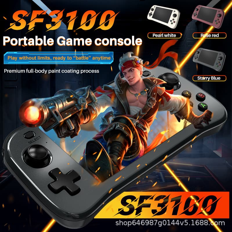 SF-3100 Game Console 3.5-inch Large Screen Retro PSP Arcade GBA God of War Handheld Game Console Open Source Console