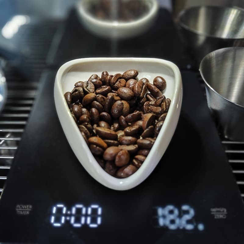 Coffee Bean Weighing Dish, Ceramic Measuring Cup for Grounds, Green/Cooked Bean Display Boat, Cooling Tray