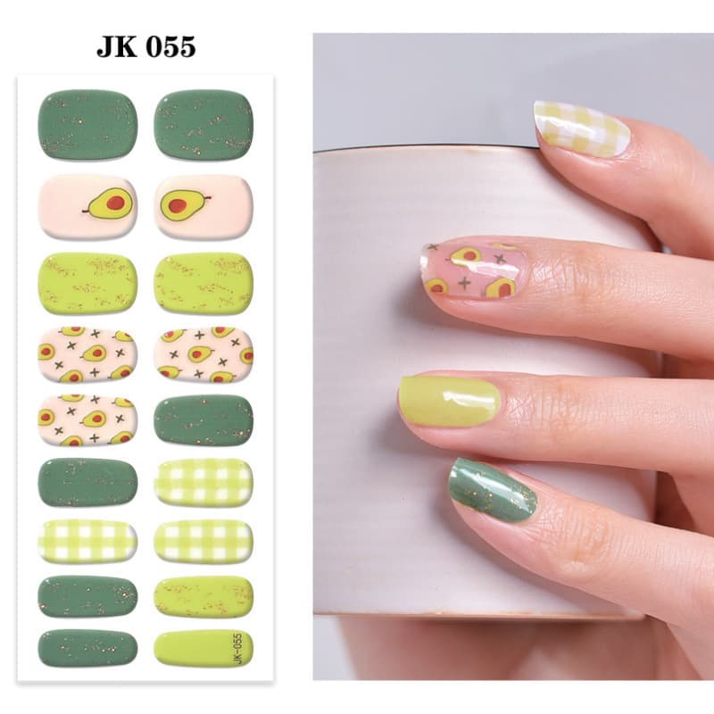 Gel manicure wholesale new UV light therapy semi-cured semi-baked nail stickers full set of ice-through nail polish light luxury style