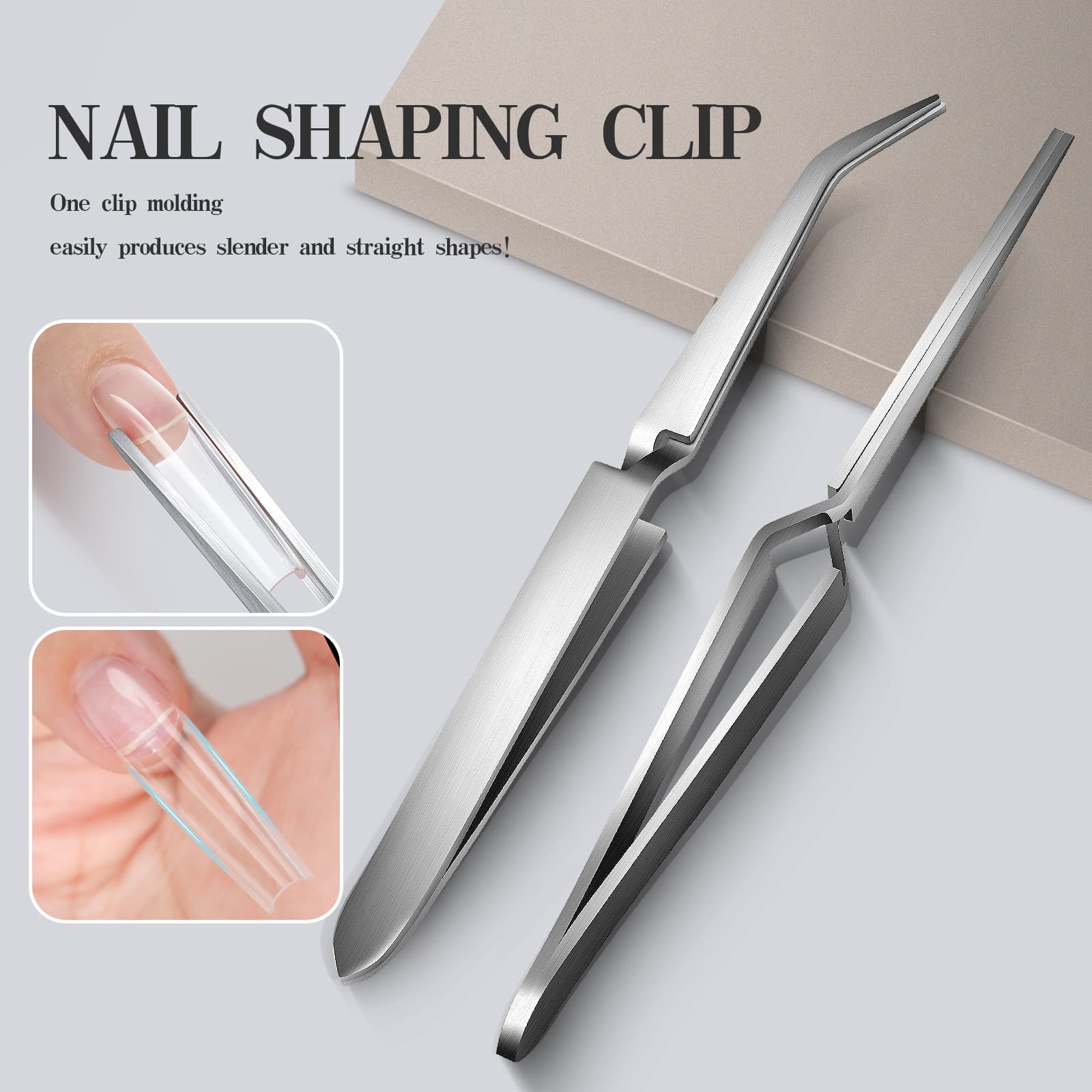 Multifunctional Nail Shaping Clip, Nail Extension Mold Clip, Nail Tip Setting Pliers, X-Type Tweezers Tool
