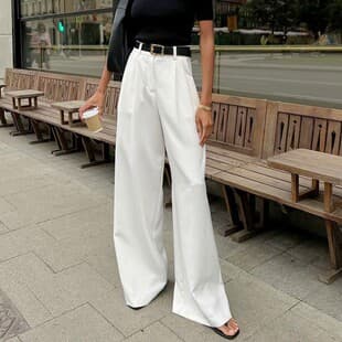 EU/US Cross-Border White Office Suit Pants Women's Fashion Versatile High-Waist Casual Trousers Loose Simple Floor-Length Long Pants