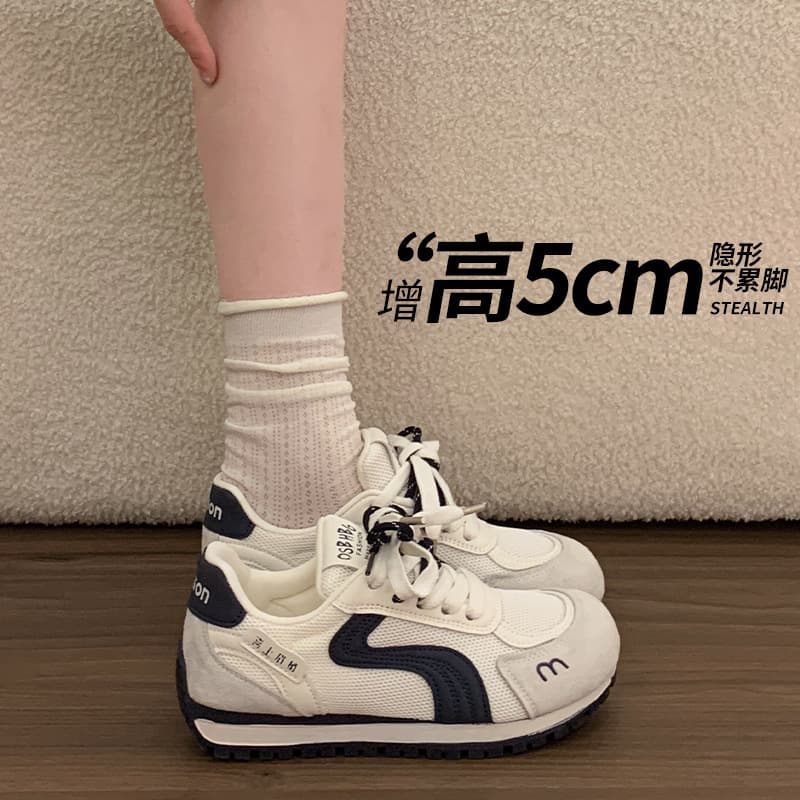 Blue ballet style Forrest training shoes for women, new summer hot style women's shoes with skirts, thick-soled sneakers