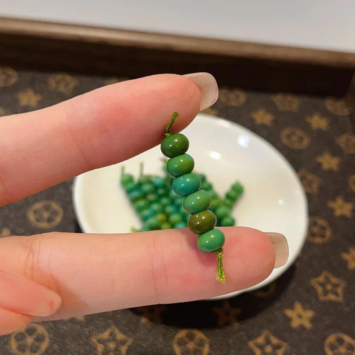 High-Porosity Magnesite Rapeseed Green Turquoise Set, Color-Changing After Use, DIY Fashion Accessories Buddhist Bead Bracelet Ornaments