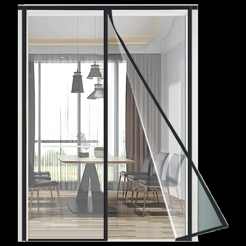 Full Magnetic Block Stainless Steel Hook-and-Loop Mosquito Door Curtain, New Home Summer Screen Door Self-adhesive Magnetic No-Drill