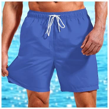 New Summer Men's Casual Sports Shorts 2026 Beach Shorts Men's Solid Color Cross-Border Swimwear Suitable for Swimming