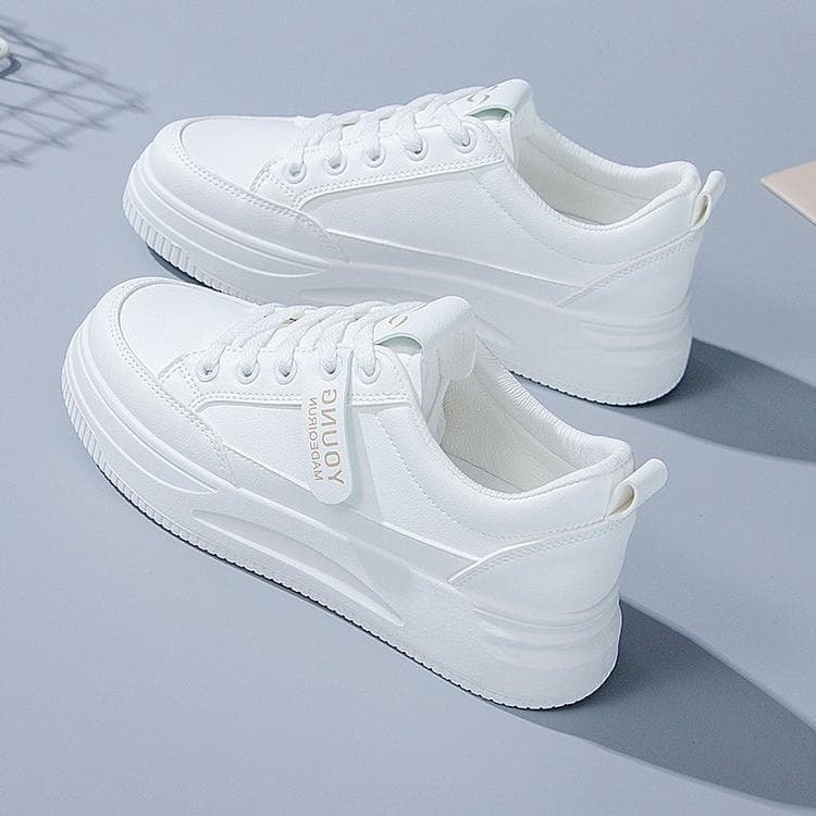 Korean style fashionable white sneakers women 2025 summer new versatile campus style platform shoes platform thick sole casual sports shoes