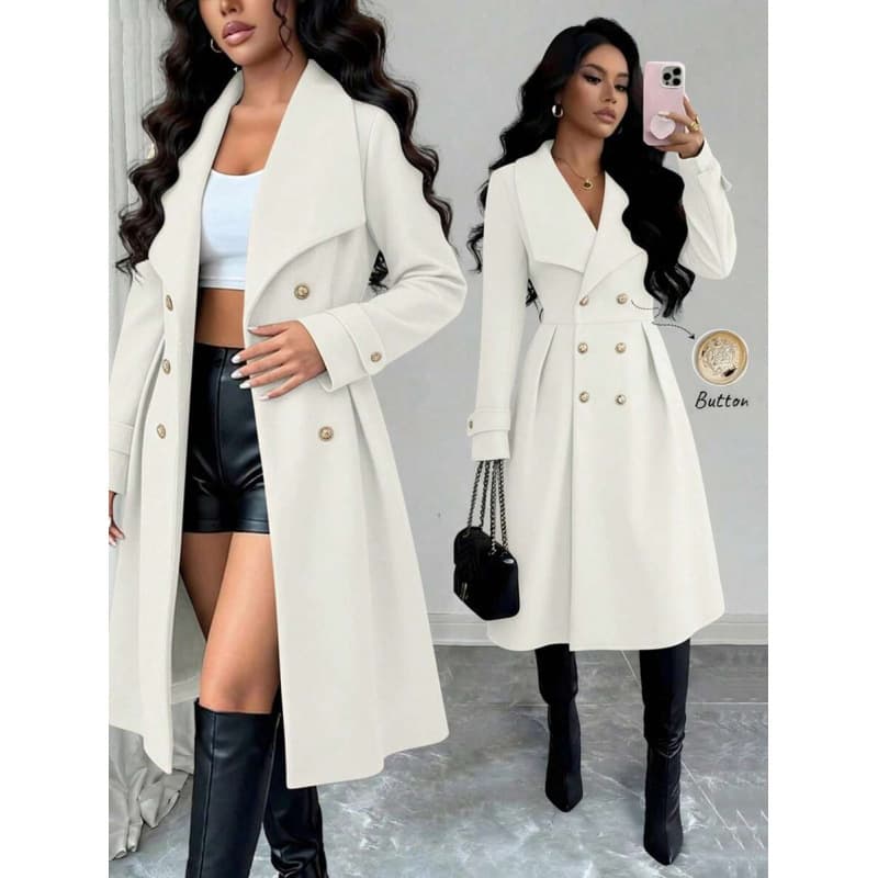 Cross-border Amazon Europe/US 2026 Fall/Winter New Double-Breasted Lapel Elegant Casual Loose Trench Coat Overcoat