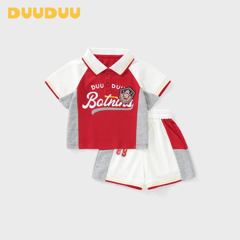DUUDUU Children's Clothing Baby POLO Tops and Shorts Two-piece Set 2026 Summer Thin Children's Clothing Boys Set